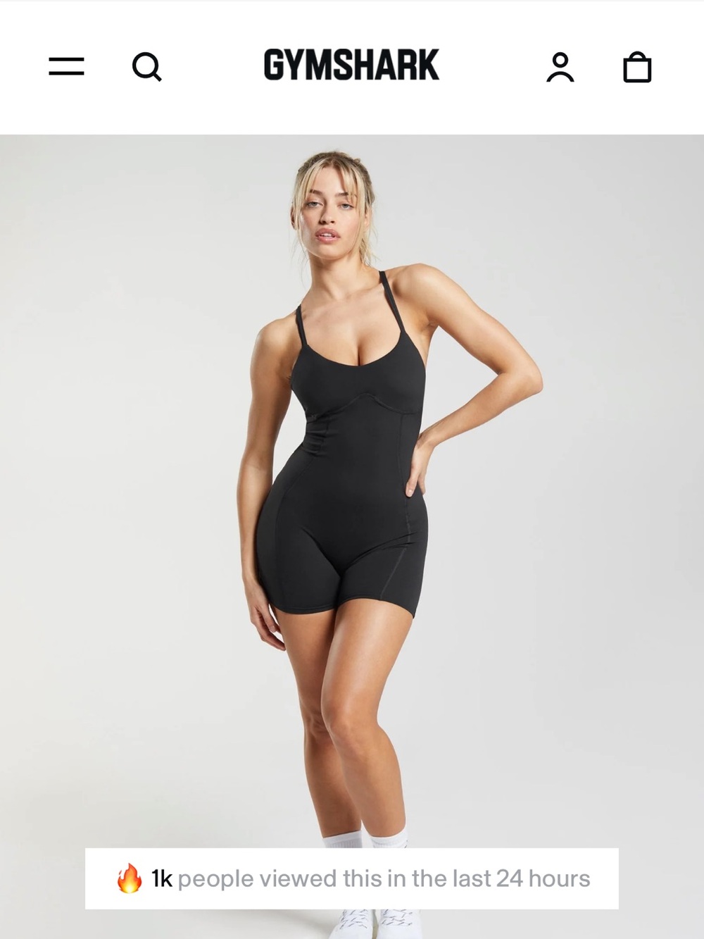 Gymshark Black Womens Sculpting Bodysuit Unitard